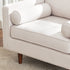 Tiziano Tufted Armchair – Ivory Linen Accent Chair with Pillows | Mid-Century Lounge Chair | Kinwell Furniture
