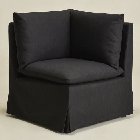 Nelly Performance Corner Banquette Chair - Black Modern Corner Banquette Chair | Corner Banquette Seating | Kinwell Furniture | Modular Dining Banquette