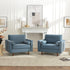 Tiziano Tufted Armchair – Blue Velvet Accent Chair with Pillows | Mid-Century Lounge Chair | Kinwell Furniture