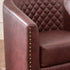 Logan Faux Leather Tufted Swivel Club Chair - Red Modern Swivel Chair | Swivel Accent Chairs | Kinwell Furniture | Swivel Armchairs