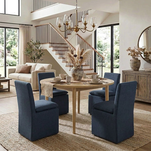 Diane Performance Dining Side Chair with Casters - Dining Chair | Modern Kitchen Chairs | Kinwell Furniture | Dining Chairs Performance Fabric