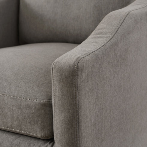 Charles Slipcover Swivel Barrel Chair – Slate Gray Modern Swivel Chair | Slipcover Swivel Chairs | Kinwell Furniture | Swivel Armchairs