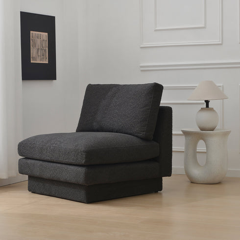 Montyne Bouclé Armless Chair - Comfy Accent Chair | Occasional Chairs | Kinwell Furniture | Comfortable Accent Chairs