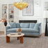 Goose Down Feathers Upholstered Sofa – Blue 3 Seater Sofa | Three Seater Couch | Kinwell Furniture | Modern Upholstered Sofas