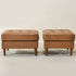 Tiziano Tufted Ottoman – Faux Leather Rectangular Footrest & Accent Seat | Mid-Century Upholstered Pouf | Camel Ottoman