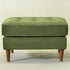 Tiziano Tufted Ottoman – Velvet Rectangular Footrest & Accent Seat | Mid-Century Upholstered Pouf | Green Ottoman