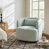 Ashlie Linen Swivel Barrel Chair - Light Green Modern Swivel Chair | Swivel Accent Chairs | Kinwell Furniture | Swivel Armchairs