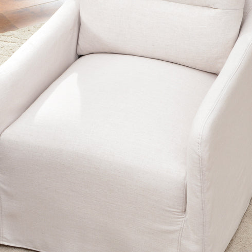 Clara Linen Slipcover Swivel Chair