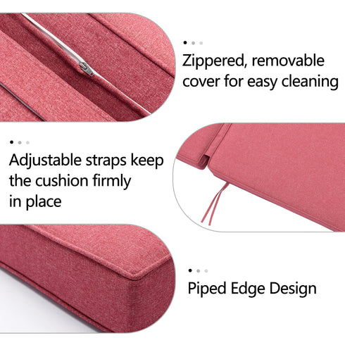 Ranu Extra Thick Outdoor Cushion Set – Red Patio Chair Cushions | Outdoor Seat & Back Cushions | Weather-Resistant Outdoor Cushions | Kinwell Furniture