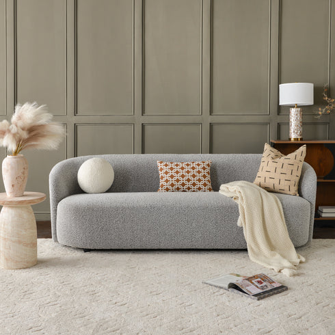 Everitte Bouclé 3-Seater Sofa - Black & White 3 Seater Sofa | Three Seater Couch | Kinwell Furniture | Modern 3 Seater Sofas