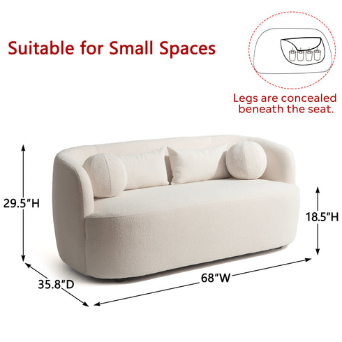 Ashlie Bouclé Loveseat | Fabric Loveseat Couch | Kinwell Furniture | Modern Loveseats & Comfortable Loveseat Sofa Couches