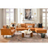 Samuel Tapered Arm Two-Piece Sectional – Leather Camel Chaise Sectional Sofa | 3-Seater Couch | Kinwell Furniture | Mid-Century Modern Design