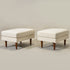 Albert Linen Blend Ottoman – Footrest & Pouf | Living Room Accent Seat | Kinwell Furniture | Contemporary Ottoman | Cream