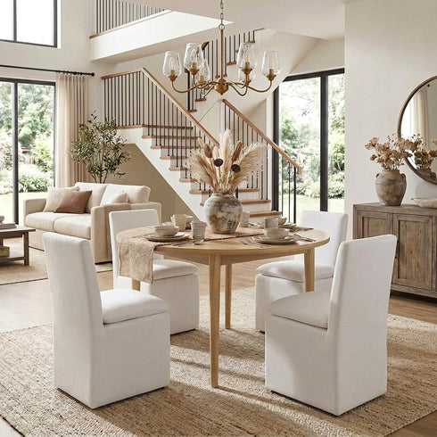 Diane Performance Dining Side Chair with Casters - Dining Chair | Modern Kitchen Chairs | Kinwell Furniture | Dining Chairs Performance Fabric