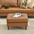 Tiziano Tufted Ottoman – Faux Leather Rectangular Footrest & Accent Seat | Mid-Century Upholstered Pouf | Camel Ottoman