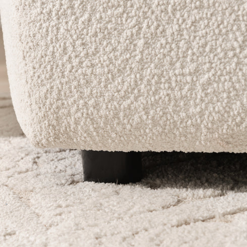 Susie White Bouclé Loveseat Couch | Stylish White Bouclé Loveseat | Kinwell Furniture | 2-Seater Sofas for Apartments