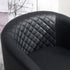 Logan Faux Leather Tufted Swivel Club Chair - Black Modern Swivel Chair | Swivel Accent Chairs | Kinwell Furniture | Swivel Armchairs