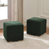 Bouclé Square Ottoman – Green Modern Footstool | Small Upholstered Ottomans | Kinwell Furniture | Minimalist Cube Poufs