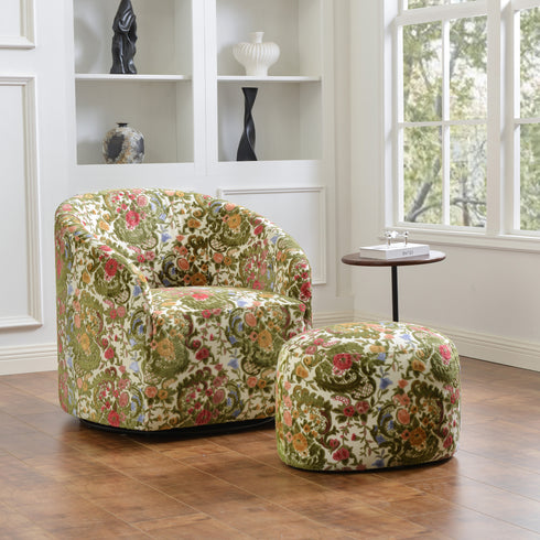 Kinwell Exclusive | Olin Botanical Jacquard Ottoman