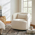 Ashlie Linen Swivel Barrel Chair - Ivory Modern Swivel Chair | Swivel Accent Chairs | Kinwell Furniture | Swivel Armchairs