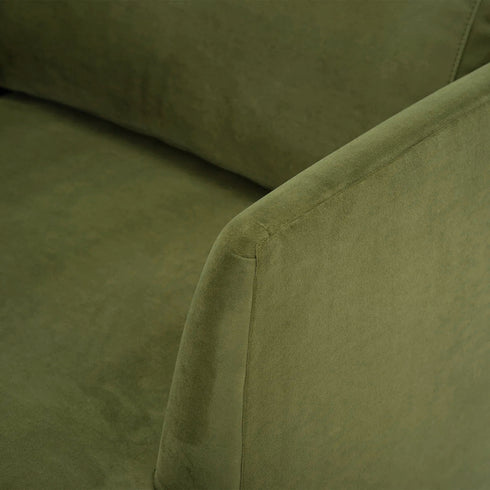 Upholstered Armchair – Green Square Arm Accent Chair | Performance Fabric Armchair | Kinwell Furniture | Scandinavian, Timeless Design