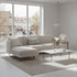 Samuel Tapered Arm Two-Piece Sectional – Linen Gray Modular Chaise Sectional Sofa | 3-Seater Couch | Kinwell Furniture | Mid-Century Modern, Sleek Look