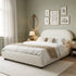 Harriet Bouclé Bed Frame with Headboard – Cream Upholstered Platform Bed | King Size | Kinwell Furniture