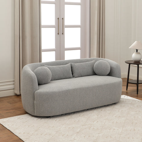 Ashlie Bouclé Loveseat |Light Gray Loveseat | Fabric Loveseat Couch | Kinwell Furniture | Modern Loveseats & Comfortable Loveseat Sofa