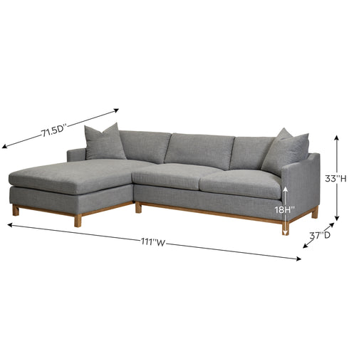 Goose Down Feathers Upholstered Sectional Sofa | Cloud Soft L-Shaped Sectional with Chaise | Down Filled Modern Sectional Couch | Comfortable Everyday Sectional Sofa | Modular L-Shape Sectional | Kinwell Furniture