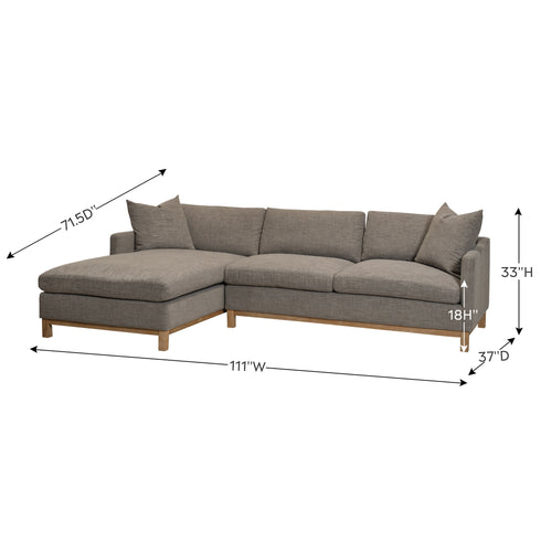 Goose Down Feathers Upholstered Sectional Sofa | Cloud Soft L-Shaped Sectional with Chaise | Down Filled Modern Sectional Couch | Comfortable Everyday Sectional Sofa | Modular L-Shape Sectional | Kinwell Furniture
