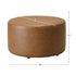 Elof Faux Leather Ottoman - 18" & 24" Round Ottoman | Small Space Furniture | Kinwell Furniture | Leather Accent Stool