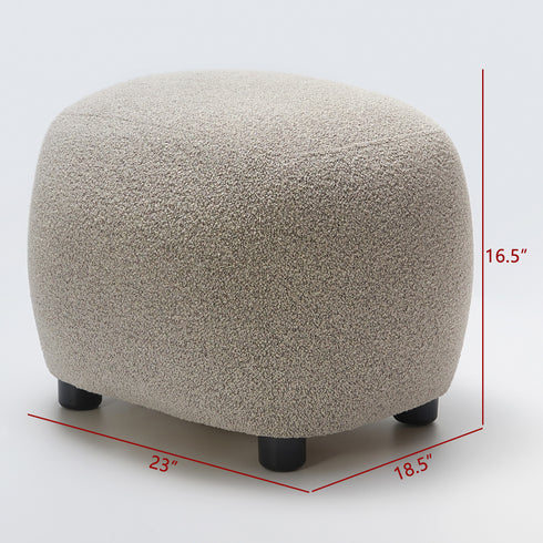 Elmer Bouclé Ottoman - Accent Ottoman | Modern Pouf | Kinwell Furniture | Bedroom Ottomans