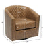 Logan Faux Leather Tufted Swivel Club Chair - Coffee Modern Swivel Chair | Swivel Accent Chairs | Kinwell Furniture | Swivel Armchairs