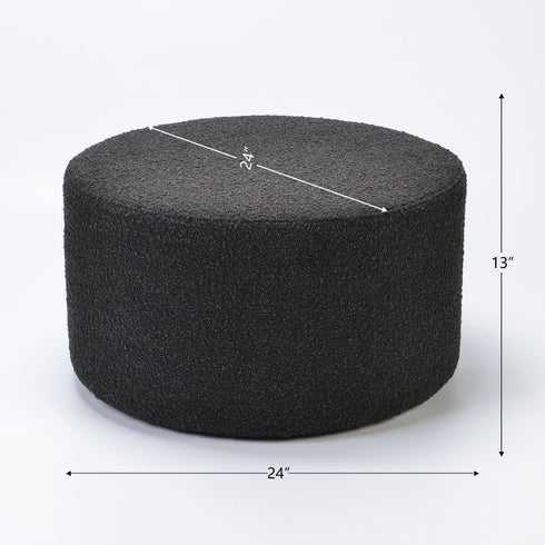 Elof Bouclé Ottoman - Comfortable Ottoman | Modern Pouf | Kinwell Furniture | Living Room Ottomans