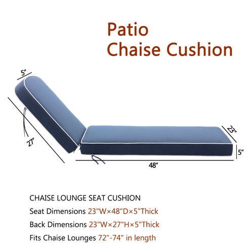 Ranu Extra Thick Outdoor Cushion Set – Blue Patio Chair Cushions | Outdoor Seat & Back Cushions | Weather-Resistant Outdoor Cushions | Kinwell Furniture