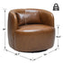 Ashlie Leather Swivel Barrel Chair - Brown Modern Swivel Chair | Swivel Accent Chairs | Kinwell Furniture | Swivel Armchairs