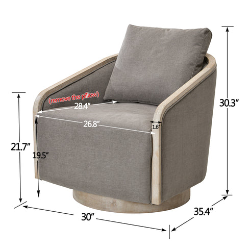 Barnett Swivel Barrel Chair - Slate Gray Modern Swivel Chair | Swivel Accent Chairs | Kinwell Furniture | Swivel Armchairs