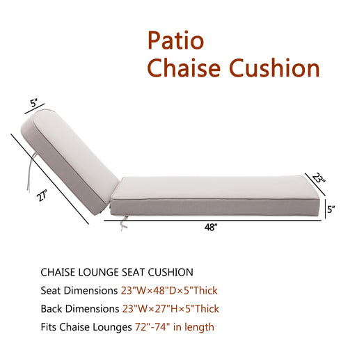 Ranu Extra Thick Outdoor Cushion Set – Beige Patio Chair Cushions | Outdoor Seat & Back Cushions | Weather-Resistant Outdoor Cushions | Kinwell Furniture
