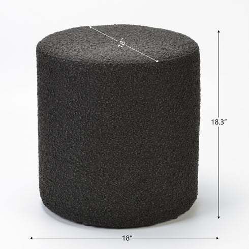Elof Bouclé Ottoman - Stylish Ottoman | Living Room Pouf | Kinwell Furniture | Modern Ottomans