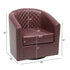 Logan Faux Leather Tufted Swivel Club Chair - Red Modern Swivel Chair | Swivel Accent Chairs | Kinwell Furniture | Swivel Armchairs