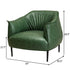 Kadar Leather Barrel Chair-Green Modern Leather Chair | Accent Chairs | Kinwell Furniture | Barrel Chairs