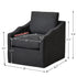 Charles Slipcover Swivel Barrel Chair – Black Modern Swivel Chair | Slipcover Swivel Chairs | Kinwell Furniture | Swivel Armchairs