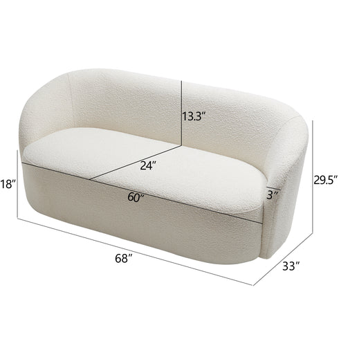 Everitte Bouclé Loveseat Sofa | Fabric Loveseat Couch | Kinwell Furniture | Modern Loveseats & Comfortable Loveseat Sofa Couches