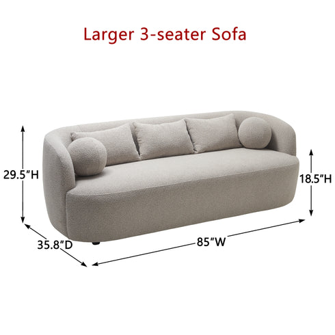 Ashlie Bouclé 3-Seater Sofa - Three Seater Settee | Kinwell Furniture | Best 3 Seater Sofas