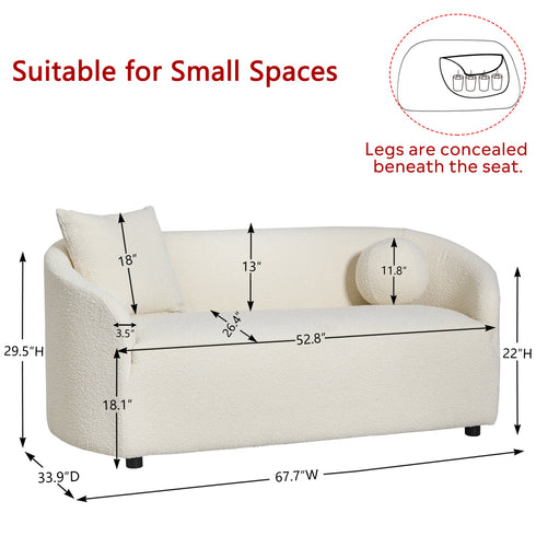 Susie Premium Bouclé Loveseat |White Loveseat | Loveseat Couch | Kinwell Furniture | Modern Loveseats & Comfortable Loveseat Sofa Couches
