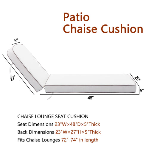 Ranu Extra Thick Outdoor Cushion Set – White Patio Chair Cushions | Outdoor Seat & Back Cushions | Weather-Resistant Outdoor Cushions | Kinwell Furniture