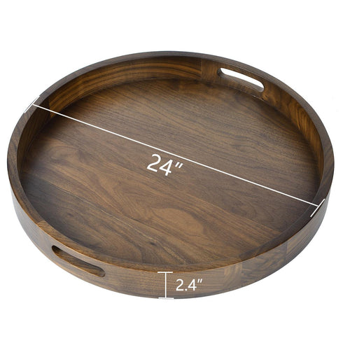 Round Black Walnut Serving Tray - Kinwell Furniture