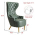 Letitia Faux Leather Wingback Chair - Green Accent Chair | Decorative Faux Leather Chairs | Kinwell Furniture | Modern Wingback Accent Chairs