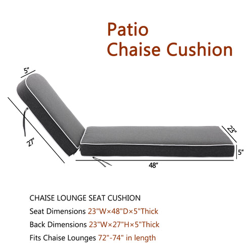 Ranu Extra Thick Outdoor Cushion Set – Gray Patio Chair Cushions | Outdoor Seat & Back Cushions | Weather-Resistant Outdoor Cushions | Kinwell Furniture