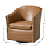 Lawton Faux Leather Tufted Swivel Chair – Camel Industrial Modern Swivel Chair | Faux Leather Office & Lounge Chair | Kinwell Furniture | High Back Chair